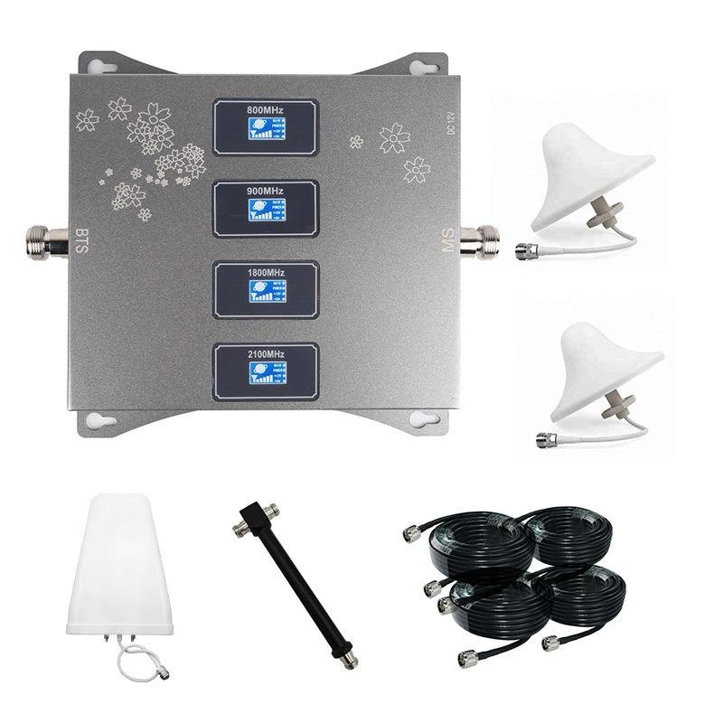 High Gain Quad Band Mobile Signal Booster 850/900/1800/2100 MHz (23dBm)