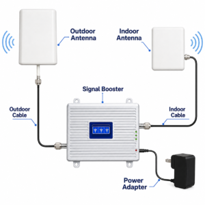 Jio Tri-Band Mobile Signal Booster – Full Kit